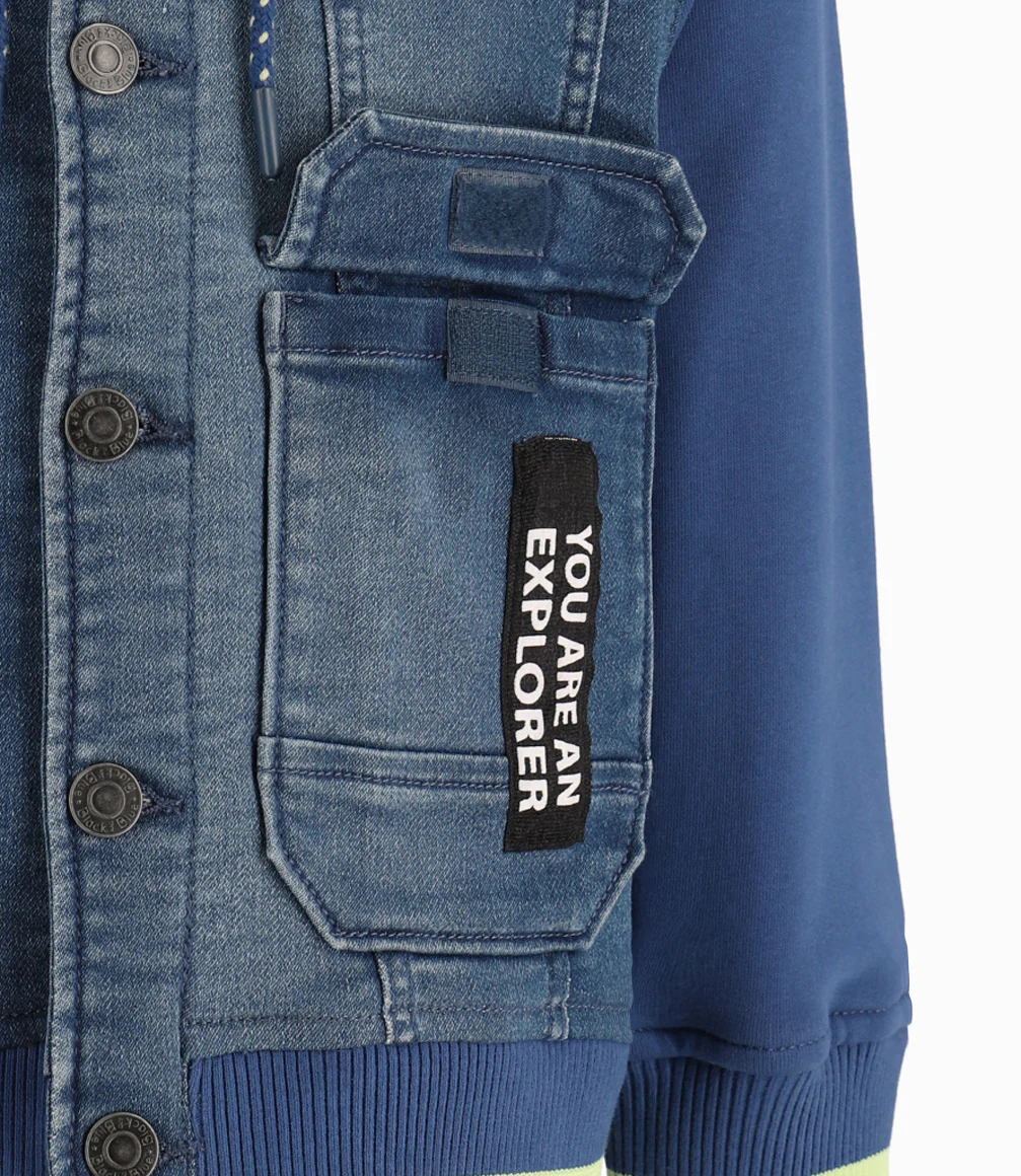 Chaqueta Niño Con Gorro Denim - Image 3