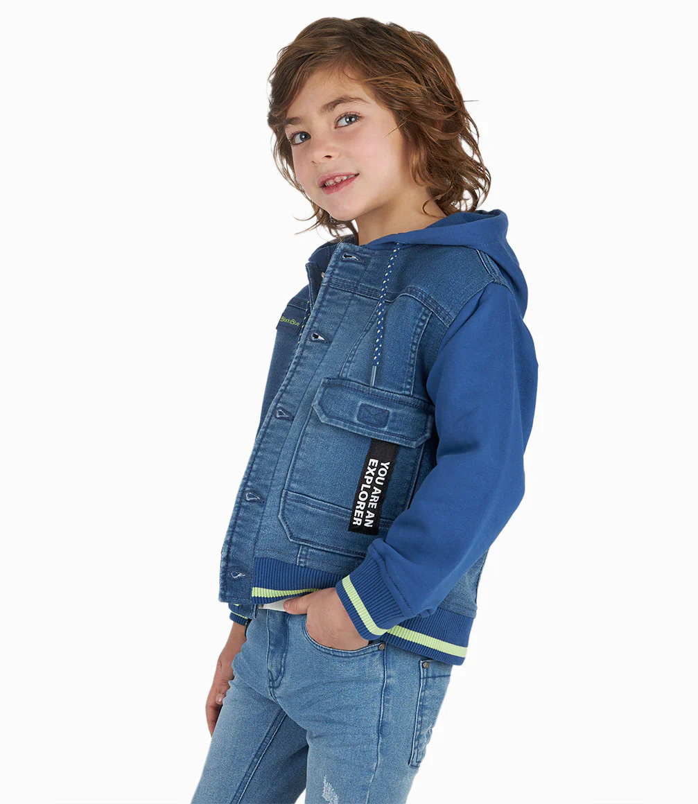 Chaqueta Niño Con Gorro Denim - Image 5
