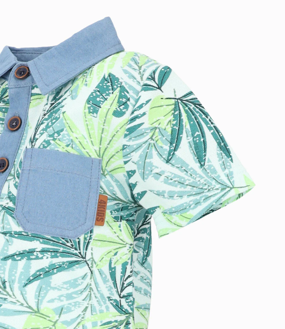 Polera bebé niño con hojas - Image 3